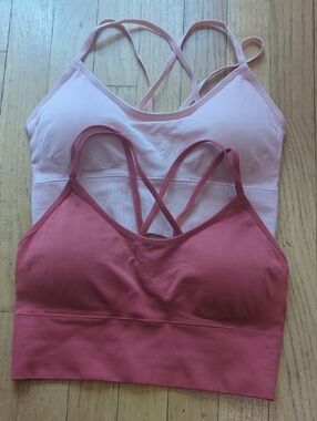 Women’s Seamless Crisscross Bralette - Pink & Dusty Rose